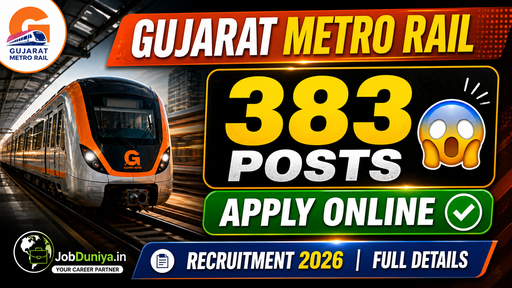 Gujarat Metro Rail Non Executive Recruitment 2026